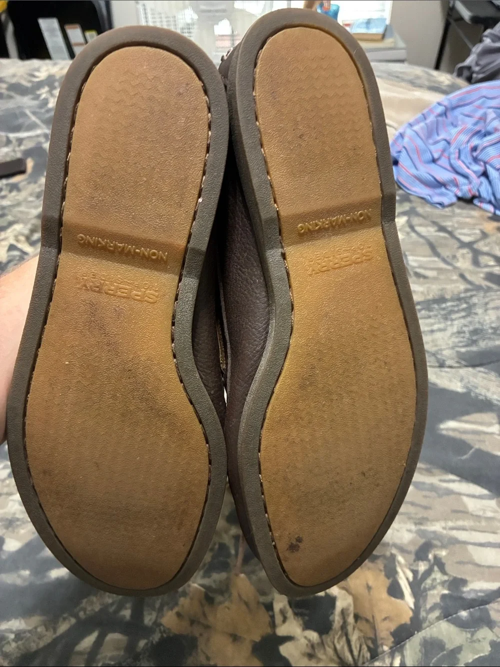 Sperry Brown Leather Moc-Toe Boat Shoes